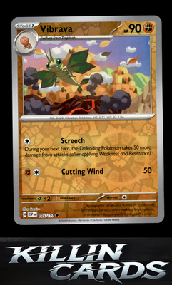 Reverse Holofoil Vibrava - 105/191 105/191 Pokemon Common SV08: Surging Sparks C