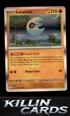 Lunatone 074/132 Pokemon Rare ME01: Mega Evolution Card NM