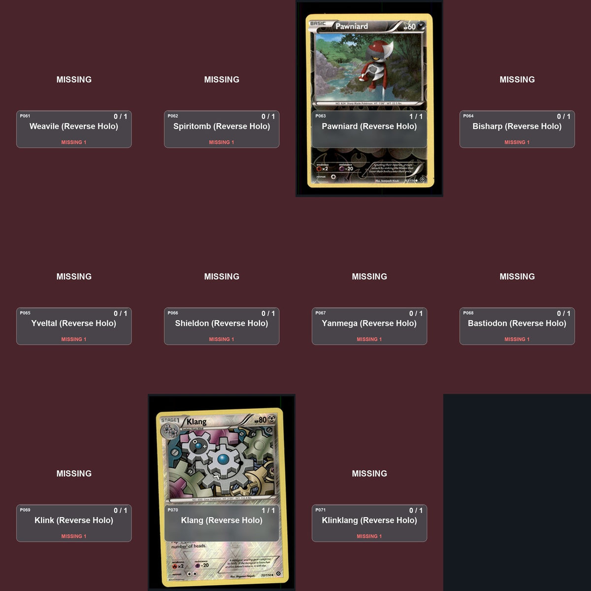 Pokemon TCG XY - Steam Siege Reverse Holo Master Set 33 Reverse Holo Card