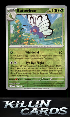 Reverse Holofoil Butterfree 012/165 Pokemon Uncommon SV: Scarlet & Violet 151 Ca