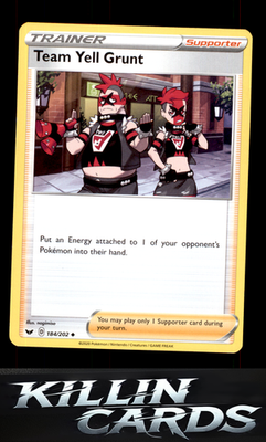 Team Yell Grunt 184/202 Pokemon Uncommon SWSH01: Sword & Shield Base Set Card NM
