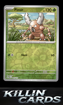 Reverse Holofoil Pinsir 003/131 Pokemon Common SV: Prismatic Evolutions Card NM