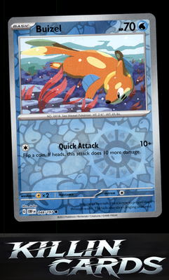 Reverse Holofoil Buizel 048/197 Pokemon Common SV03: Obsidian Flames Card NM