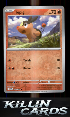 Reverse Holofoil Tepig 011/086 Pokemon Common SV: White Flare Card NM
