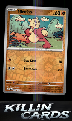 Reverse Holofoil Mienfoo 096/182 Pokemon Common SV04: Paradox Rift Card NM
