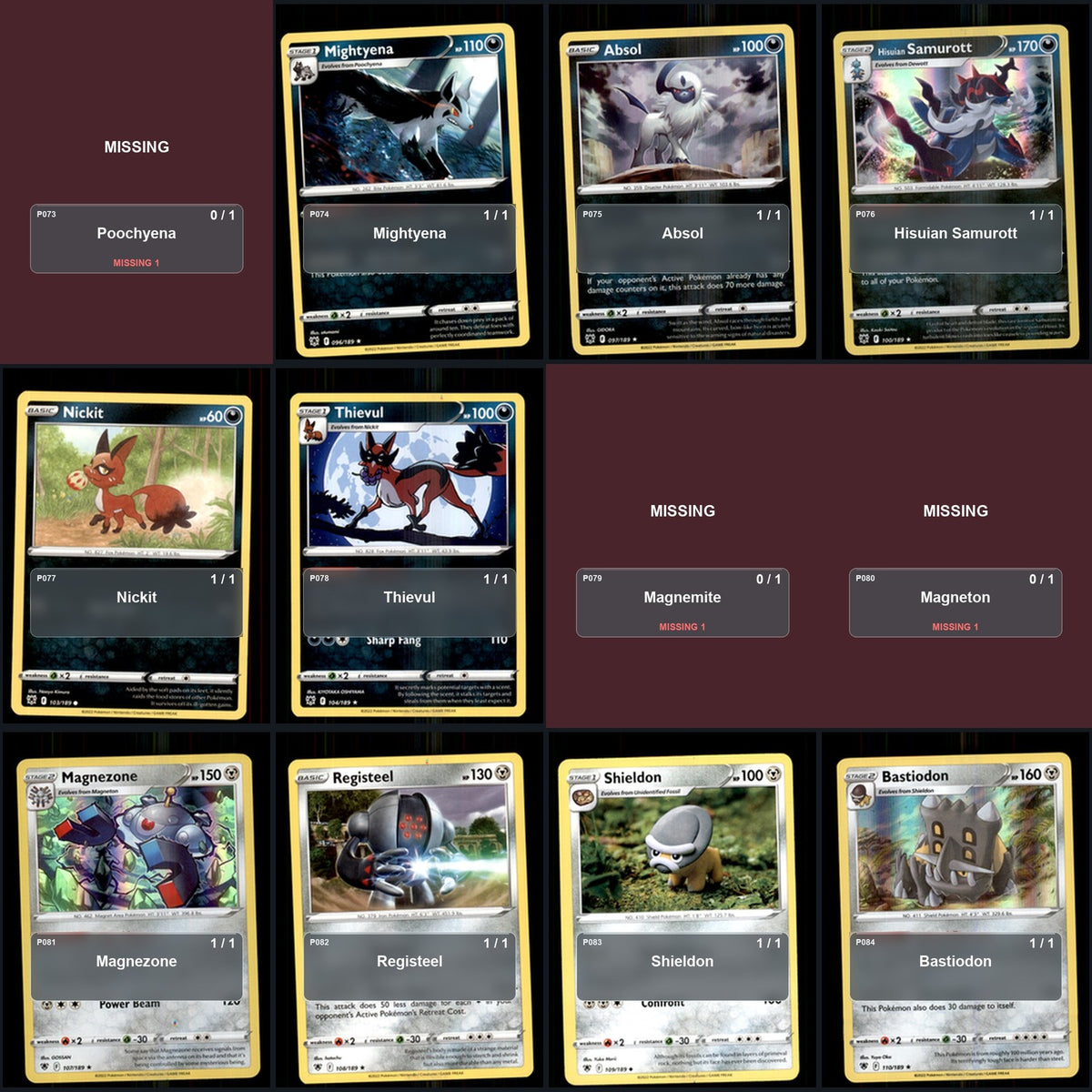 Pokemon TCG SWSH10: Astral Radiance C/UC/R Standard Set 100 Cards