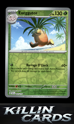 Reverse Holofoil Exeggutor 003/191 Pokemon Uncommon SV08: Surging Sparks Card NM