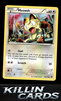 Meowth 88/114 Pokemon Common XY - Steam Siege Card LP