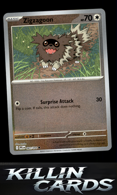 Reverse Holofoil Zigzagoon 081/094 Pokemon Common ME02: Phantasmal Flames Card N