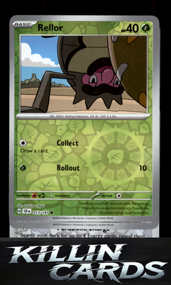 Reverse Holofoil Rellor 013/191 Pokemon Common SV08: Surging Sparks Card NM