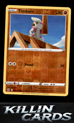 Reverse Holofoil Timburr 073/163 Pokemon Common SWSH05: Battle Styles Card NM