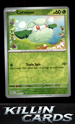 Reverse Holofoil Cottonee 007/131 Pokemon Common SV: Prismatic Evolutions Card N