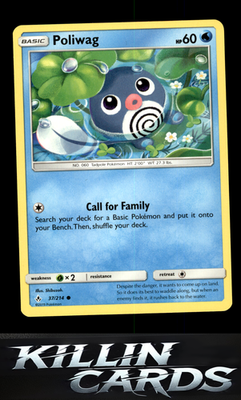 Poliwag (37) 37/214 Pokemon Common SM - Unbroken Bonds Card NM