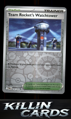 Reverse Holofoil Team Rocket's Watchtower 180/182 Pokemon Uncommon SV10: Destine