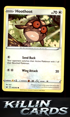 Hoothoot 143/202 Pokemon Common SWSH01: Sword & Shield Base Set Card NM