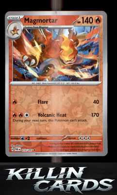 Reverse Holofoil Magmortar 010/091 Pokemon Rare SV: Paldean Fates Card NM