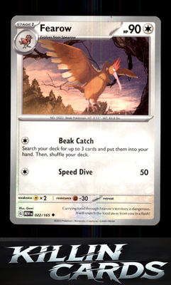 Fearow 022/165 Pokemon Uncommon SV: Scarlet & Violet 151 Card NM