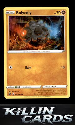 Rolycoly 105/192 Pokemon Common SWSH02: Rebel Clash Card LP