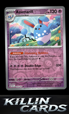Reverse Holofoil Azumarill 074/191 Pokemon Uncommon SV08: Surging Sparks Card NM