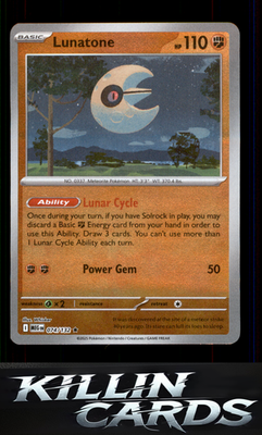 Reverse Holofoil Lunatone 074/132 Pokemon Rare ME01: Mega Evolution Card NM