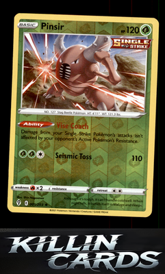 Reverse Holofoil Pinsir 001/203 Pokemon Rare SWSH07: Evolving Skies Card NM