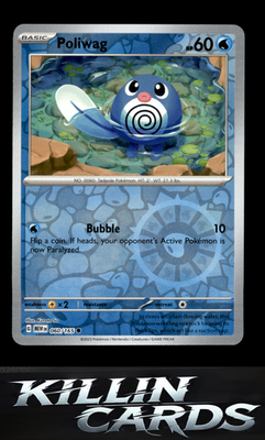 Reverse Holofoil Poliwag 060/165 Pokemon Common SV: Scarlet & Violet 151 Card NM