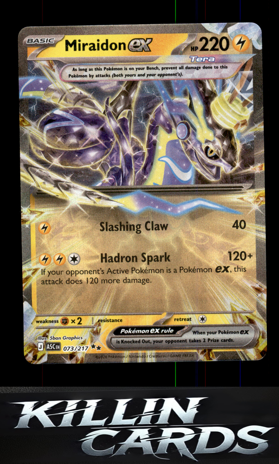 Miraidon ex 073/217 Pokemon Double Rare ME: Ascended Heroes Card NM