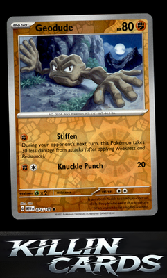Reverse Holofoil Geodude 074/165 Pokemon Common SV: Scarlet & Violet 151 Card NM