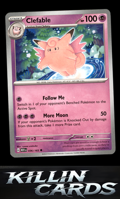 Clefable 036/165 Pokemon Uncommon SV: Scarlet & Violet 151 Card NM
