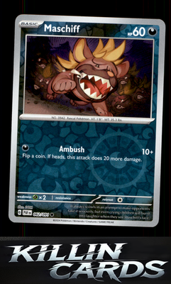 Reverse Holofoil Maschiff 062/091 Pokemon Common SV: Paldean Fates Card NM