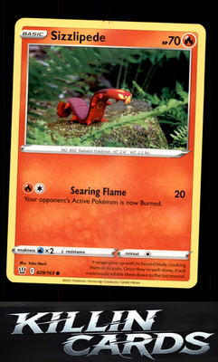 Sizzlipede 029/163 Pokemon Common SWSH05: Battle Styles Card NM