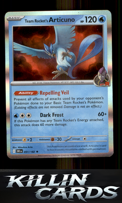 Team Rocket's Articuno 051/182 Pokemon Rare SV10: Destined Rivals Card NM