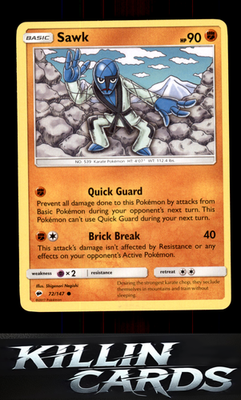 Sawk 72/147 Pokemon Common SM - Burning Shadows Card LP