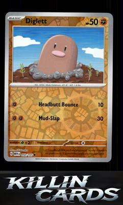 Reverse Holofoil Diglett 050/165 Pokemon Common SV: Scarlet & Violet 151 Card LP