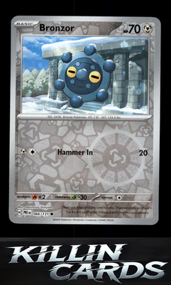 Reverse Holofoil Bronzor 066/131 Pokemon Common SV: Prismatic Evolutions Card NM