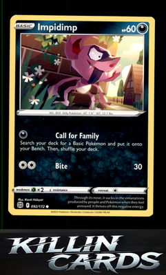 Impidimp 092/172 Pokemon Common SWSH09: Brilliant Stars Card LP