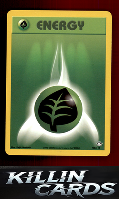 Grass Energy 108/111 Pokemon Common Neo Genesis Card LP
