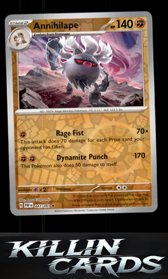 Reverse Holofoil Annihilape - 047/091 047/091 Pokemon Rare SV: Paldean Fates Car