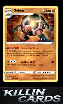Golem 137/264 Pokemon Rare SWSH08: Fusion Strike Card NM