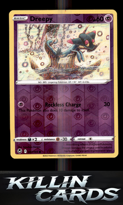 Reverse Holofoil Dreepy 087/195 Pokemon Common SWSH12: Silver Tempest Card NM