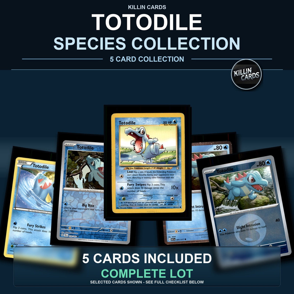 Pokemon TCG Totodile Species Collection 5 Different Cards