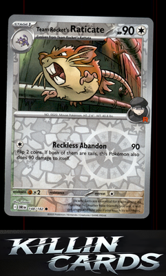 Reverse Holofoil Team Rocket's Raticate - 148/182 148/182 Pokemon Common SV10: D