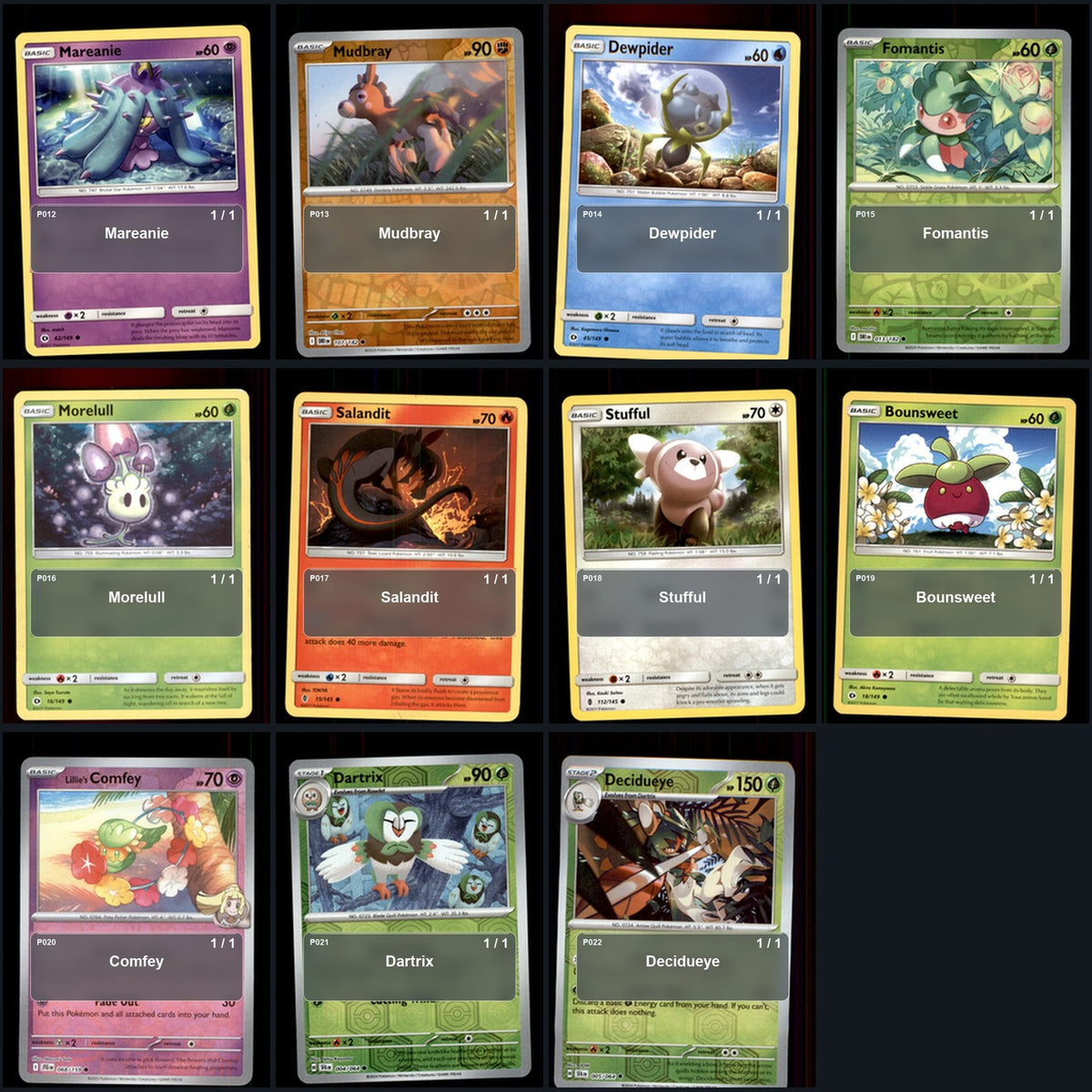 Pokemon TCG Generation 7 Alola Pokemon Pokedex Set 79 Cards Collection
