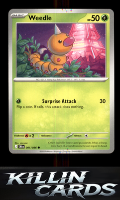 Weedle 001/086 Pokemon Common ME04: Chaos Rising Card NM