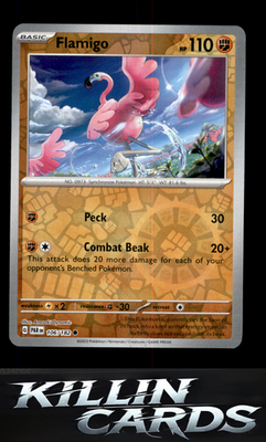Reverse Holofoil Flamigo 106/182 Pokemon Common SV04: Paradox Rift Card NM