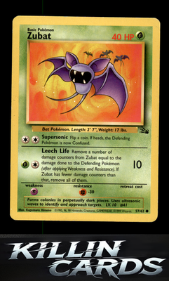 Zubat 57/62 Pokemon Common Fossil Card LP