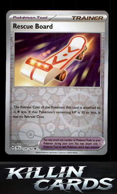 Reverse Holofoil Rescue Board 159/162 Pokemon Uncommon SV05: Temporal Forces Car