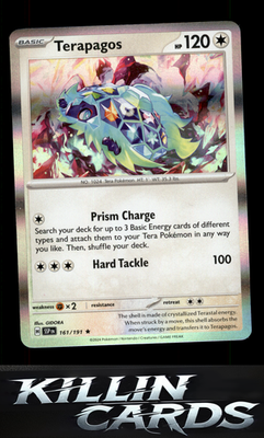 Terapagos 161/191 Pokemon Rare SV08: Surging Sparks Card NM