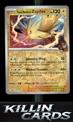 Reverse Holofoil Team Rocket's Zapdos 070/182 Pokemon Rare SV10: Destined Rivals