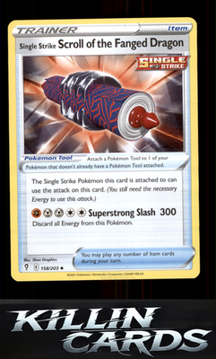 Single Strike Scroll of the Fanged Dragon 158/203 Pokemon Uncommon SWSH07: Evolv